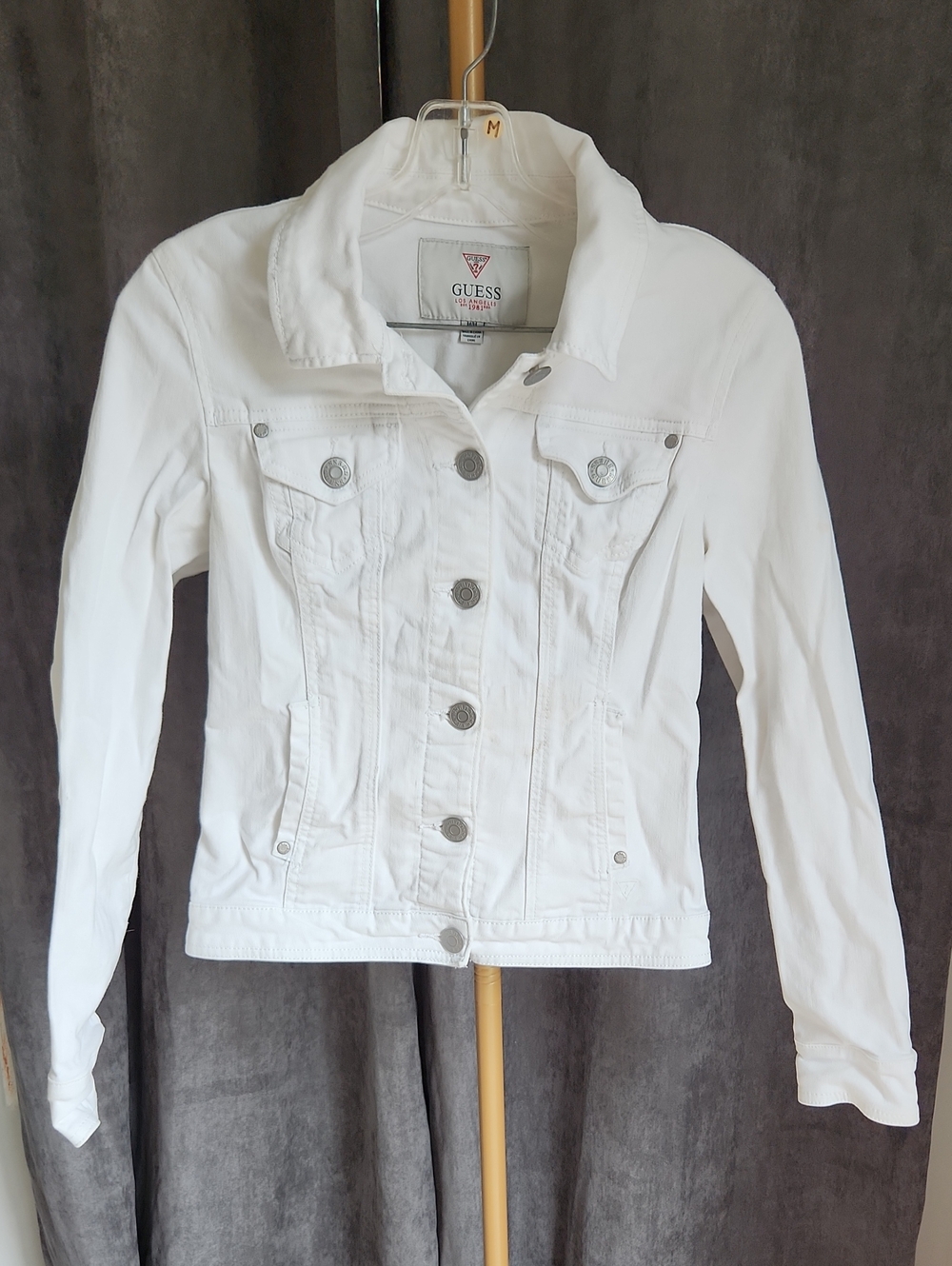 GUESS Women’s White Denim Jacket - Classic Button-Front
